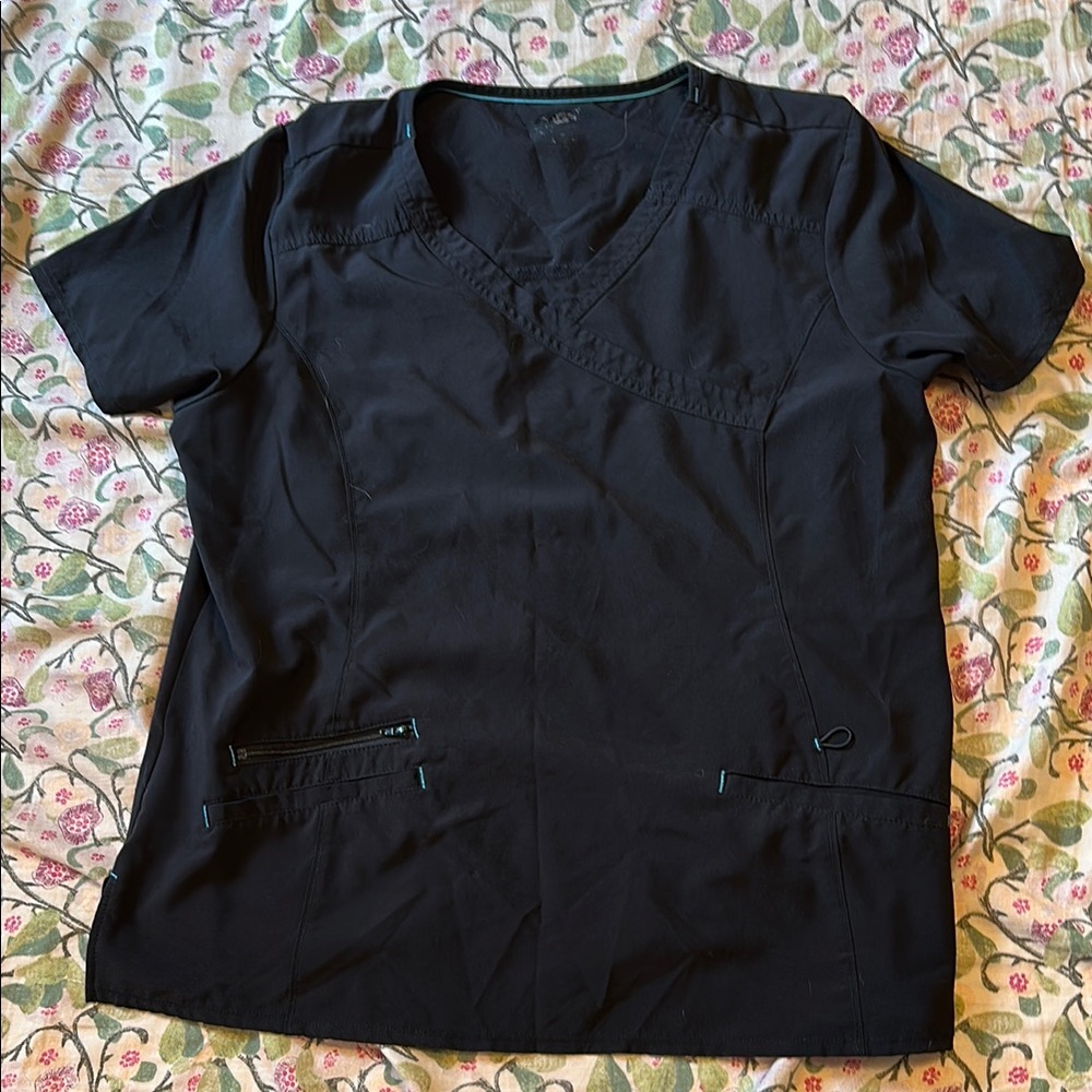 Black V-Neck Women’s Scrubs
